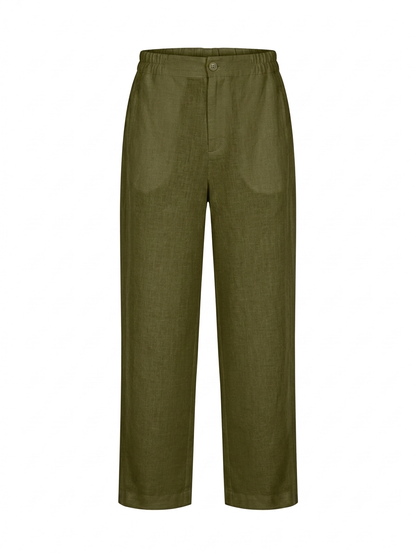 L84->87 - 100% Linen Straight Pants