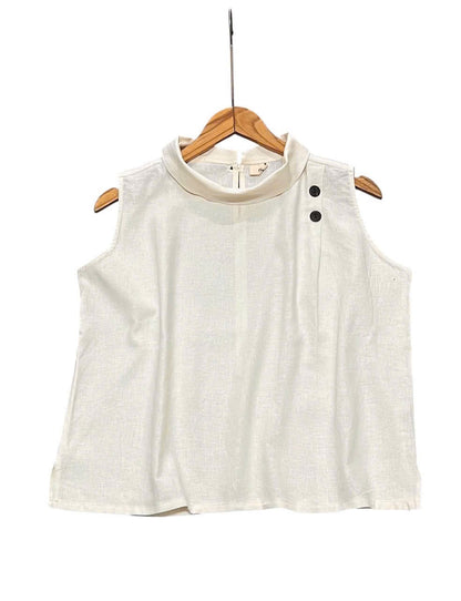 L158->163 - Áo Sát Nách Cổ Đổ Blend Linen. Final sale (no return/exchange).