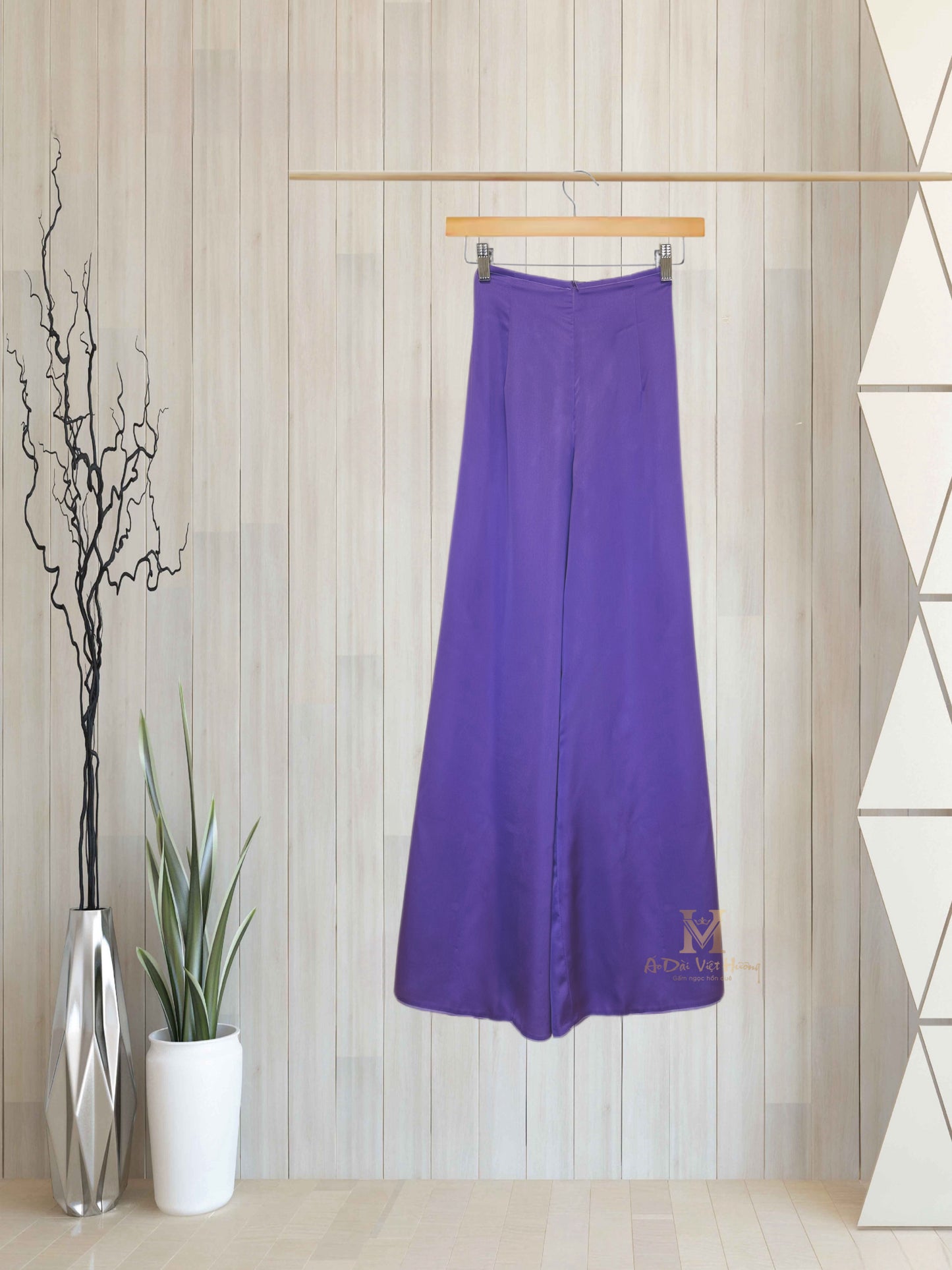 492 - Violet Purple Regular Pants Lụa Cát (Bóng)