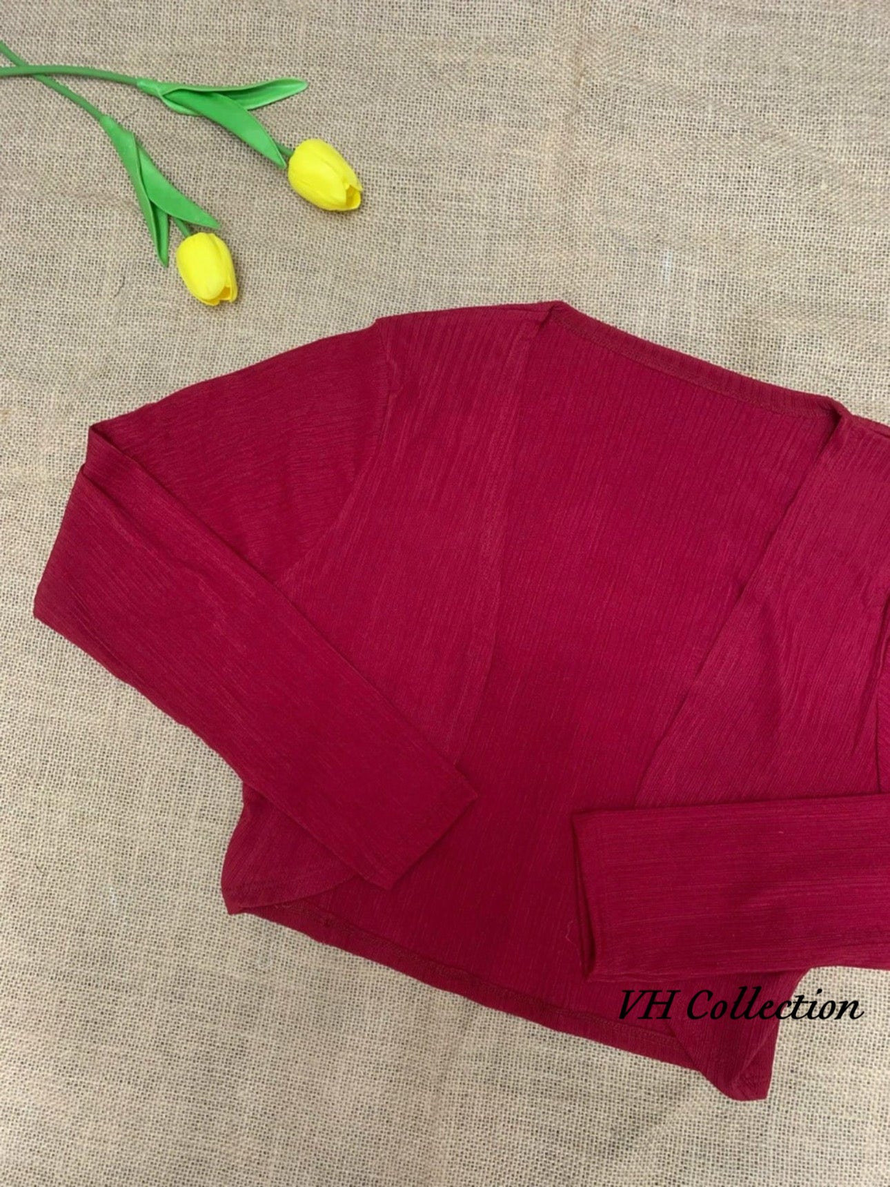 D2 - Short Cardigan Red Wine