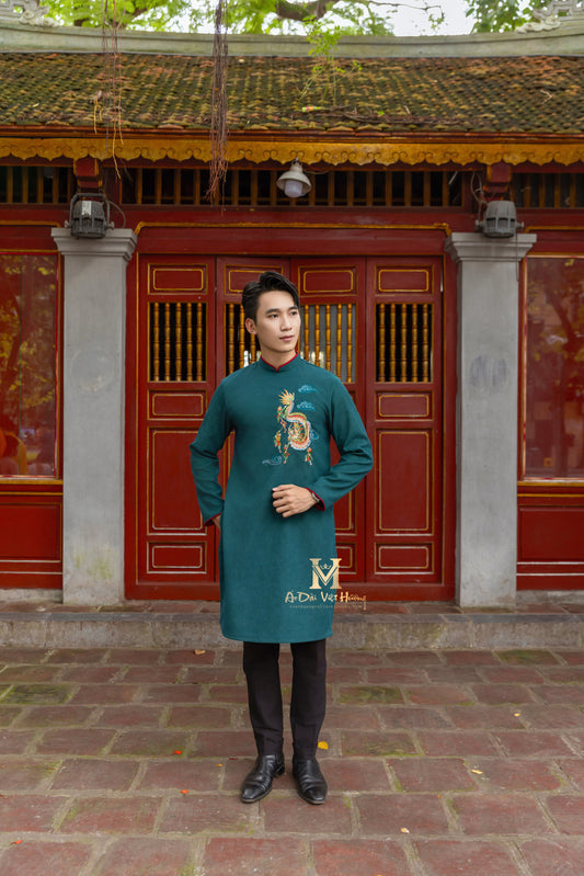 F11 - Men’s Áo Dài Blue Teal Kim Ngân (Family Áo Dài)