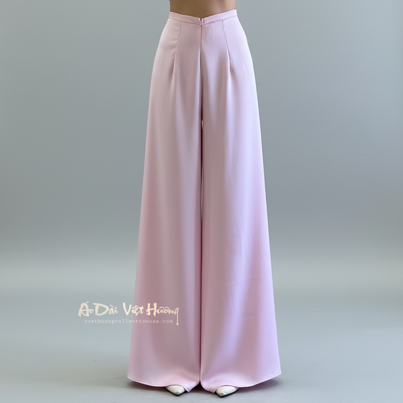 R26 - Flared Pants Tô Châu Silk Pink Pastel | Quần Ống Xéo.