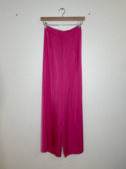 R22 - Lotus Pink Regular Pants Silk (Quần Ống Thường Lụa Ngọc Trai bóng)