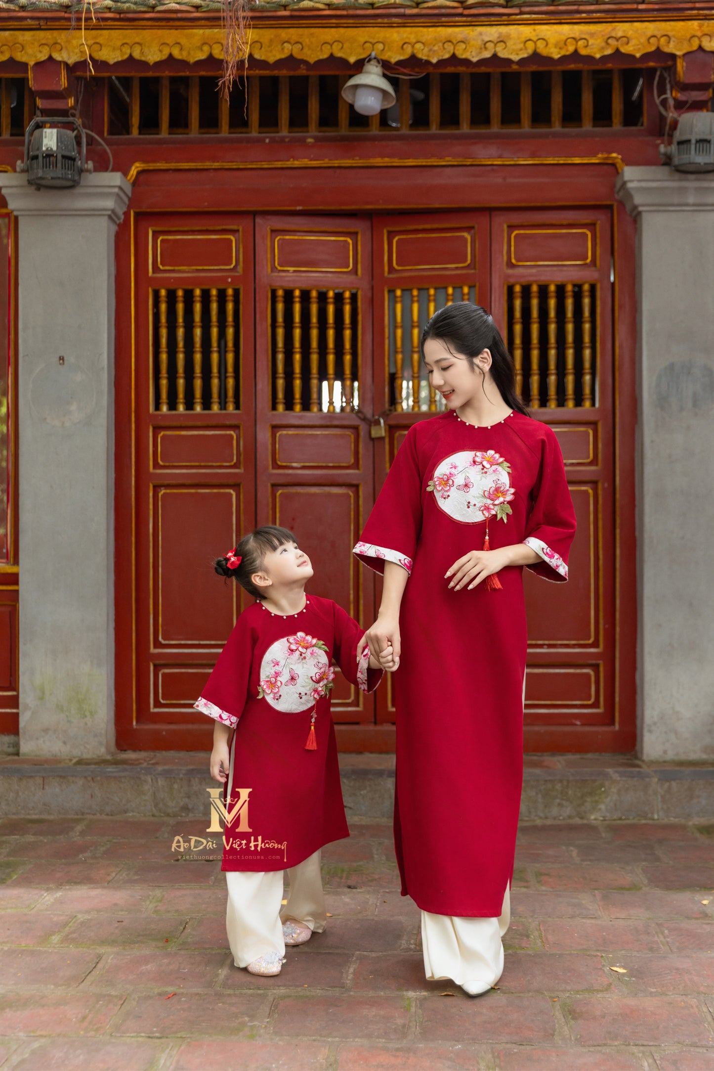 F8 - Girl’s Set Áo Dài Kim Ngân - kèm quần (Family Áo Dài)