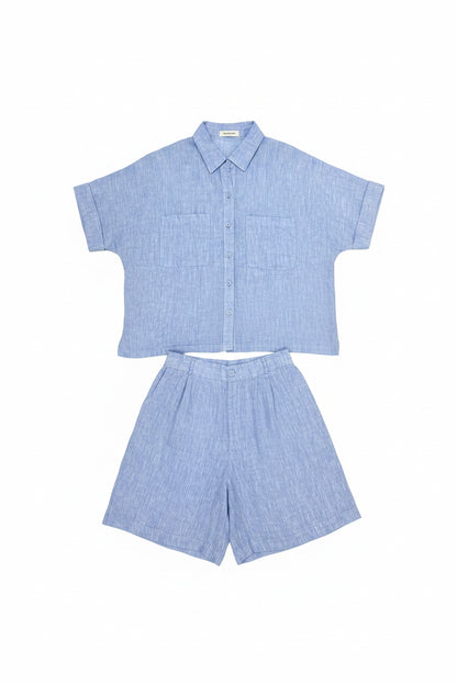 L21->27 - Set 100% Linen Short. Final sale (no return/exchange).