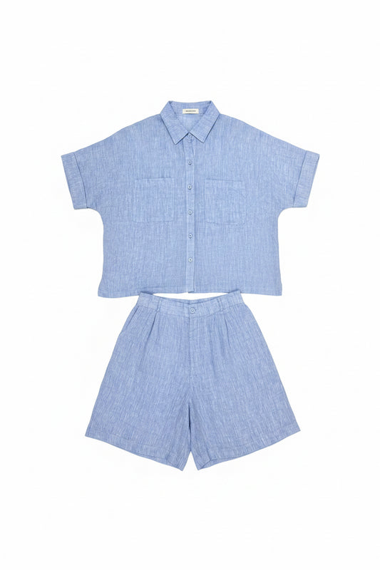 L21->27 - Set 100% Linen Short. Final sale (no return/exchange).