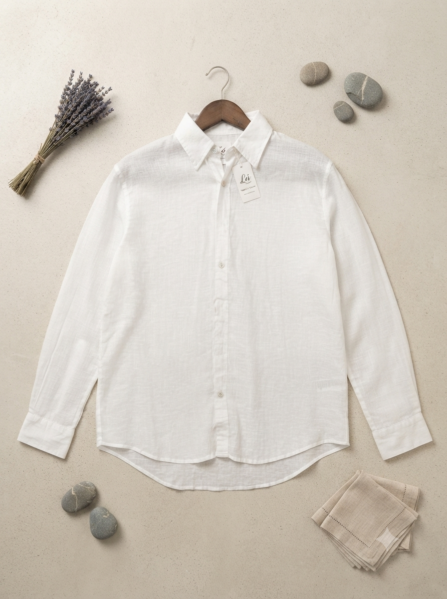 L165->170 - 100% Linen Polo Shirt