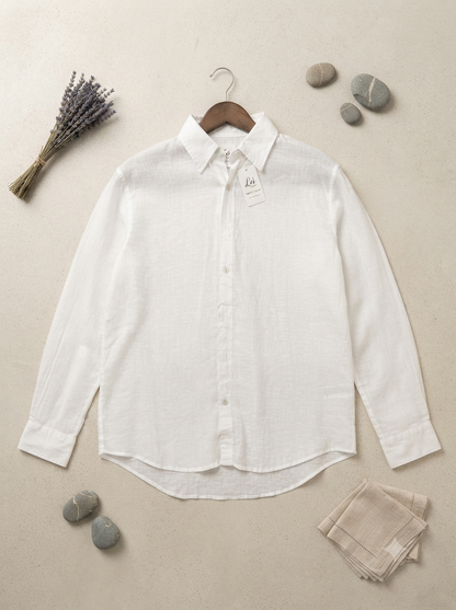 L165->170 - 100% Linen Polo Shirt