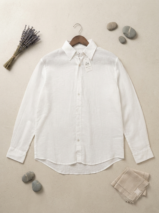 L165->170 - 100% Linen Polo Shirt
