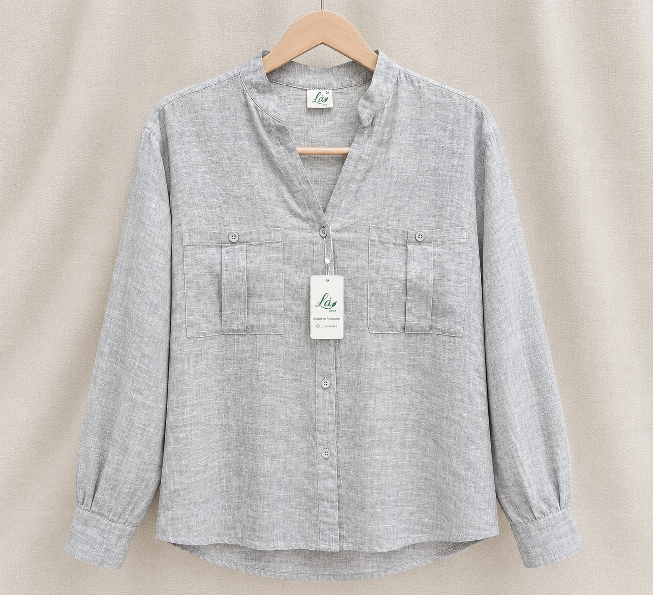 L218->223 - Sơ Mi Cổ Trụ Linen Châu Âu