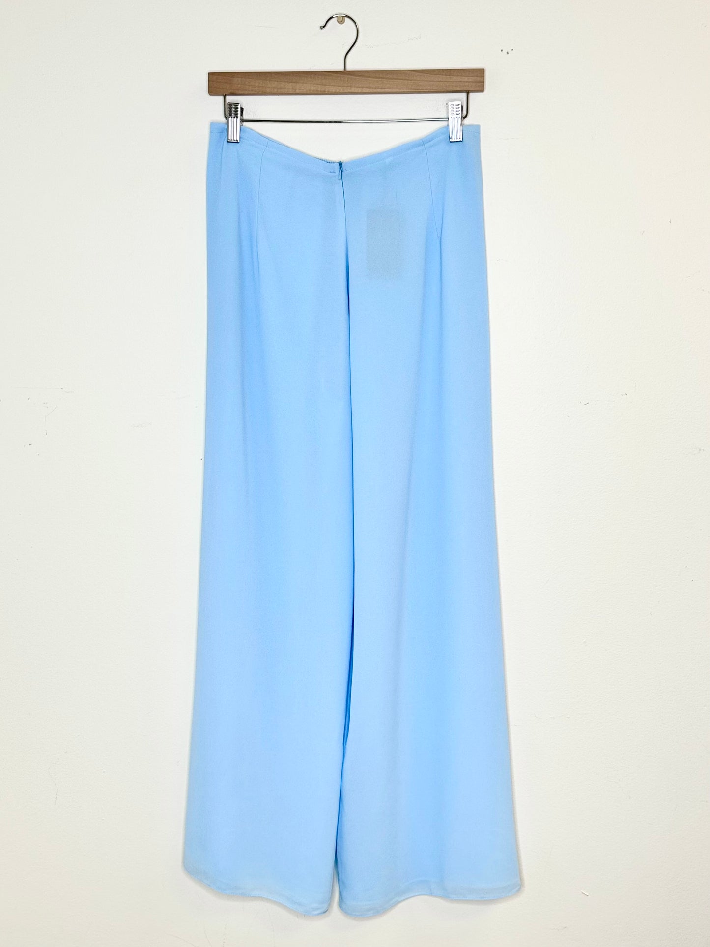 649 - Light Blue Double Layers Chiffon Regular Pants (Quần Ống Thường Chiffon 2 lớp). Final sale (no return/exchange)