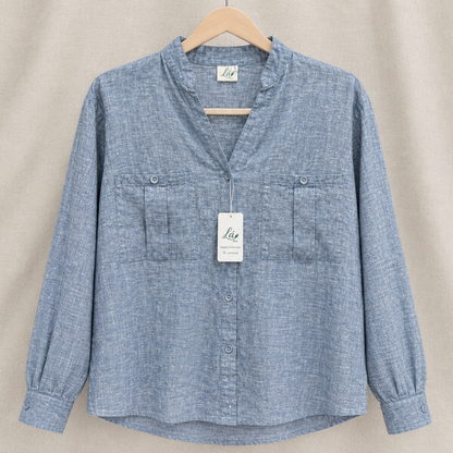 L218->223 - Sơ Mi Cổ Trụ Linen Châu Âu