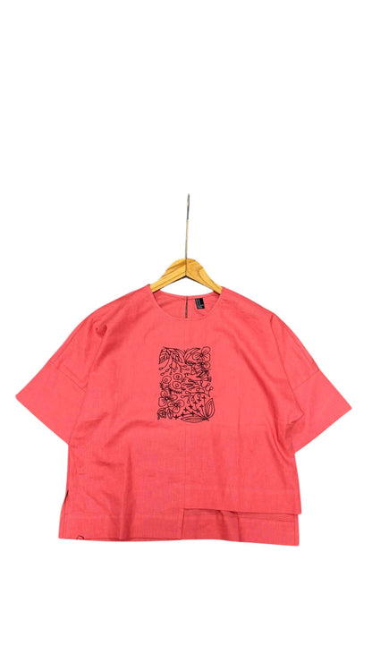 L136->141 - Áo Linen Thêu chữ nhật