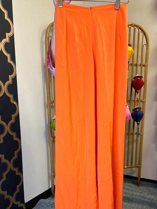 488- Orange regular pants lụa Mỹ (không bóng)