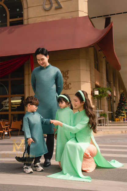 F45 - Girl’s Set Áo Dài Xuân Ngọc - kèm quần (Family Áo Dài)