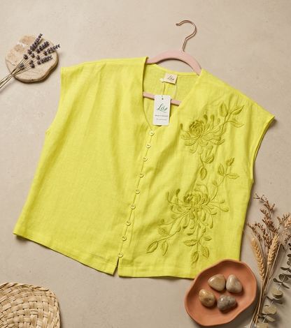 L125->L131 - Linen Top Thêu
