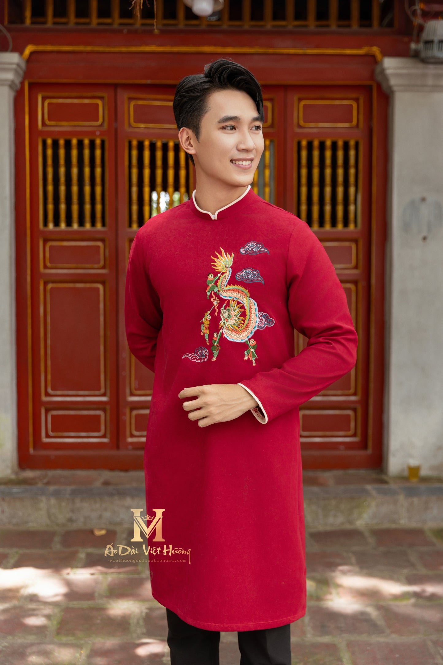 F9 - Men’s Áo Dài Red Kim Ngân (Family Áo Dài)