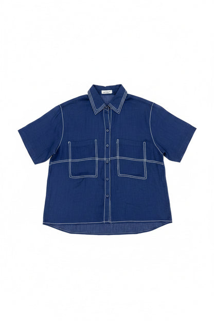 L67->82 - 100% Linen Shirt Tơ Thêu Chỉ