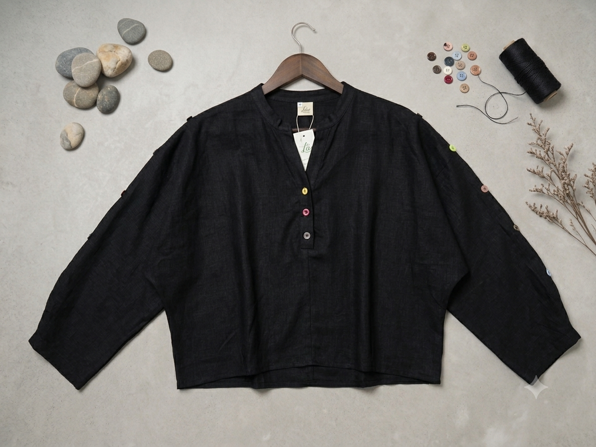 L41->58 - Áo Linen Phối Nút Cánh Tay