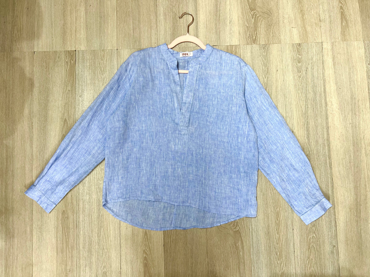 L90->95 - 100% Linen V-Neck Shirt