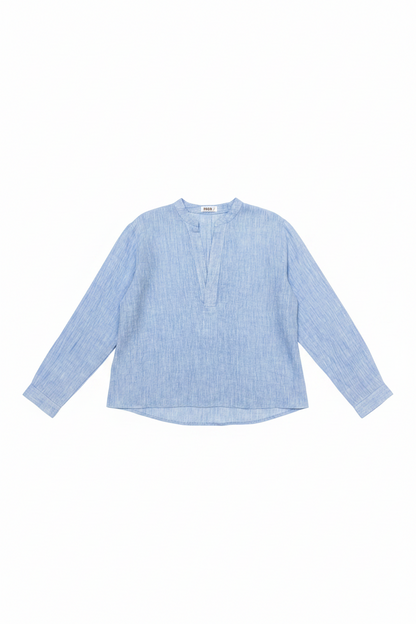 L90->95 - 100% Linen V-Neck Shirt
