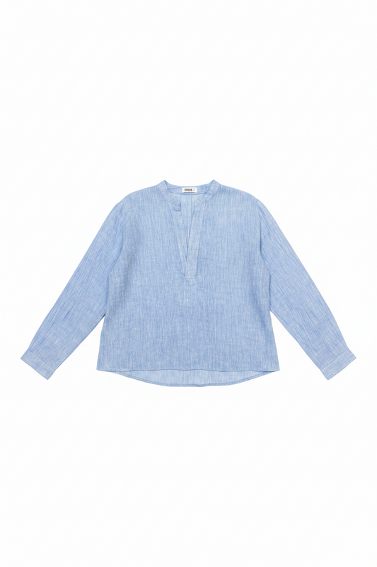 L90->95 - 100% Linen V-Neck Shirt