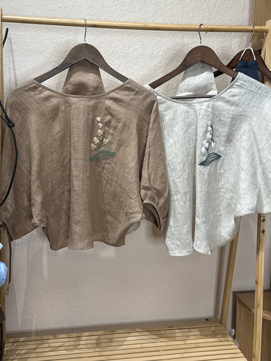 L113->115 - Áo Linen Pháp Thêu Tay