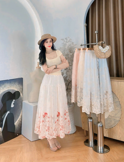 S33->36- Skirt Voan Thêu