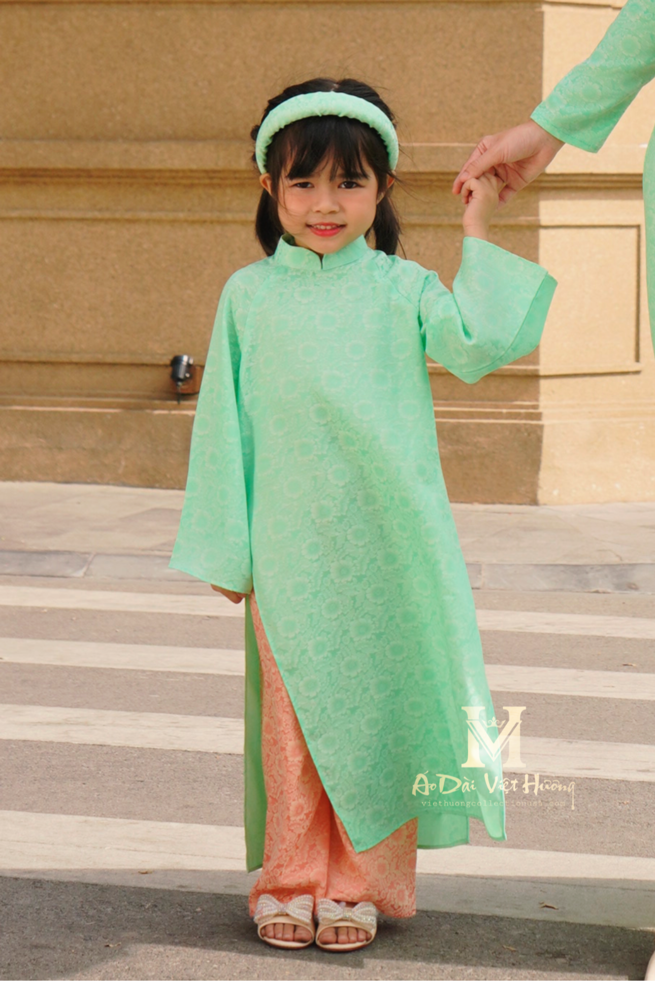 F45 - Girl’s Set Áo Dài Xuân Ngọc - kèm quần (Family Áo Dài)