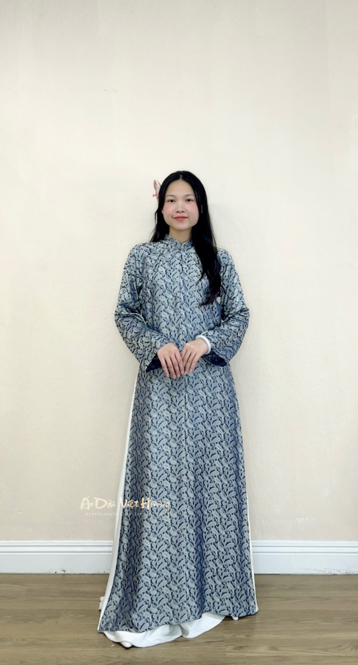 AD30 - Áo Dài Ngũ Thân Tay Chẽn Tơ Tằm Nha Xá | Áo Only