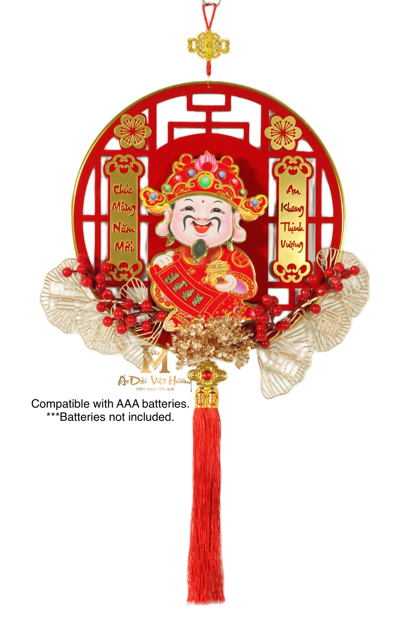 042 - Lucky Electric Shaking Pendants Lunar New Year (Liễn Điện Hình Thần Tài)