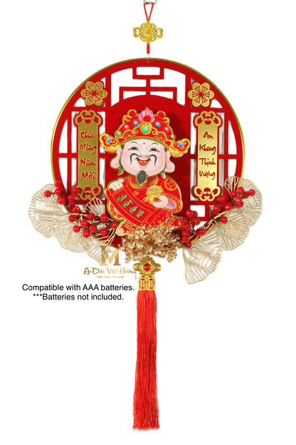 042 - Lucky Electric Shaking Pendants Lunar New Year (Liễn Điện Hình Thần Tài)