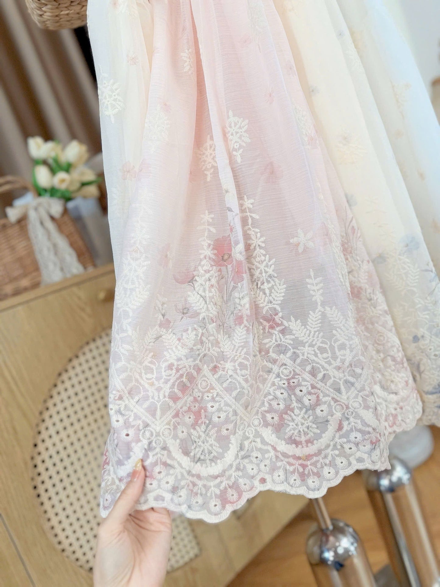 S33->36- Skirt Voan Thêu