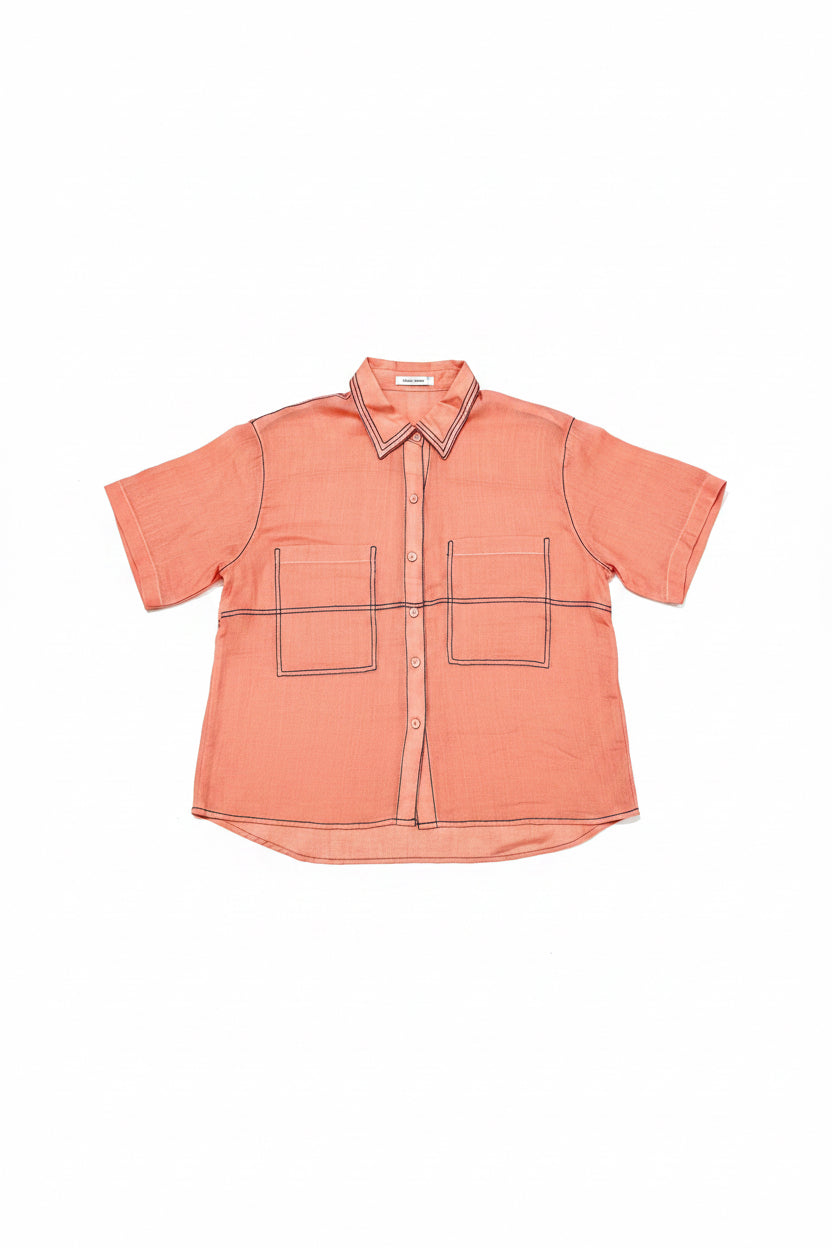L67->82 - 100% Linen Shirt Tơ Thêu Chỉ