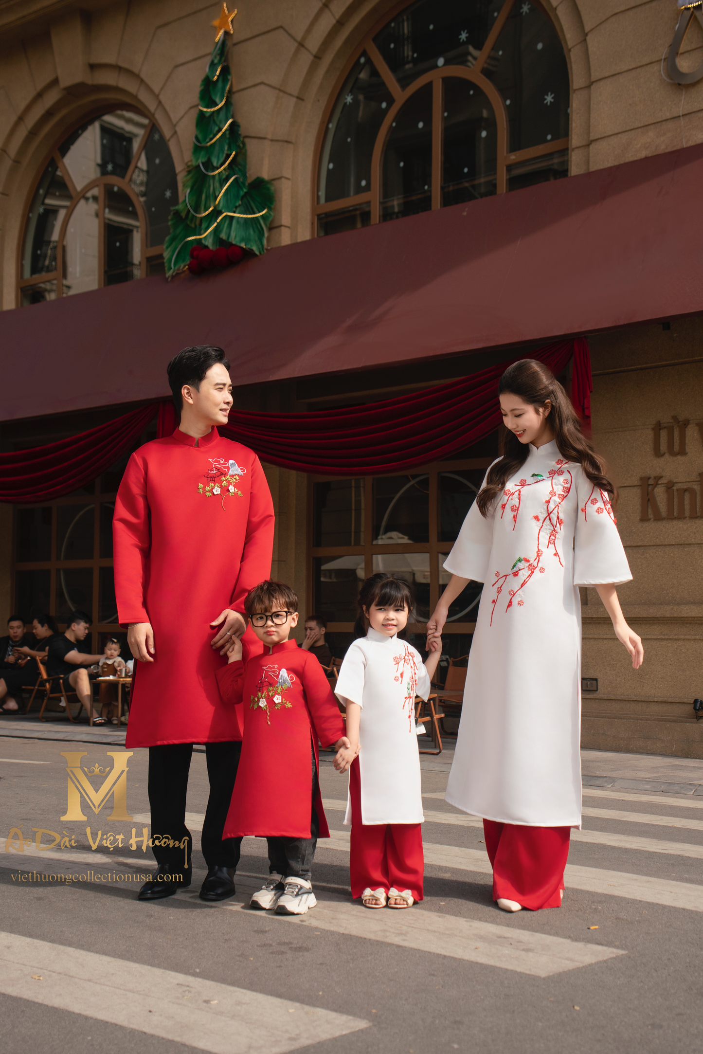 F30 - Red Men’s Áo Dài Phú Quý (Family Áo Dài)