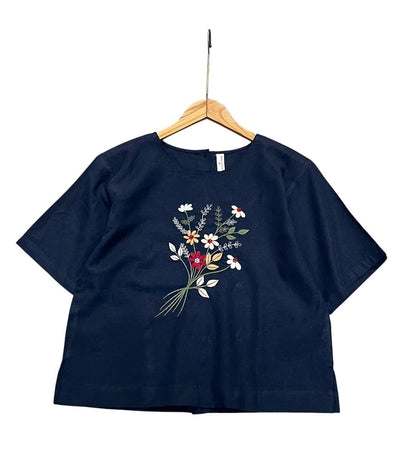 L153->157 - Áo Linen Blend Thêu Hoa