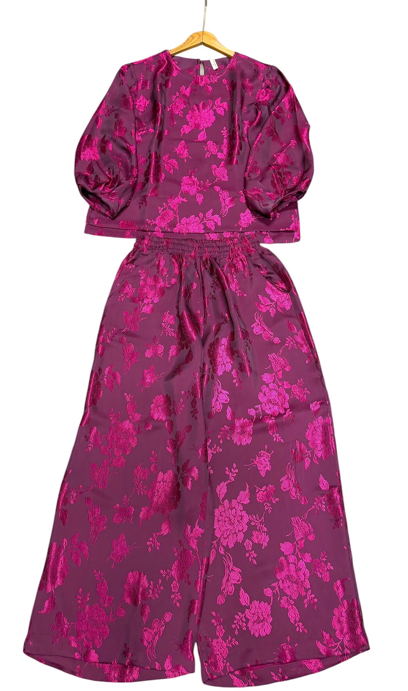 B15->24 - Set Gấm pháp phục Silk Óng tay bồng | Kèm Quần