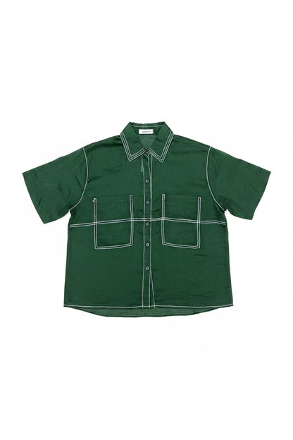 L67->82 - 100% Linen Shirt Tơ Thêu Chỉ