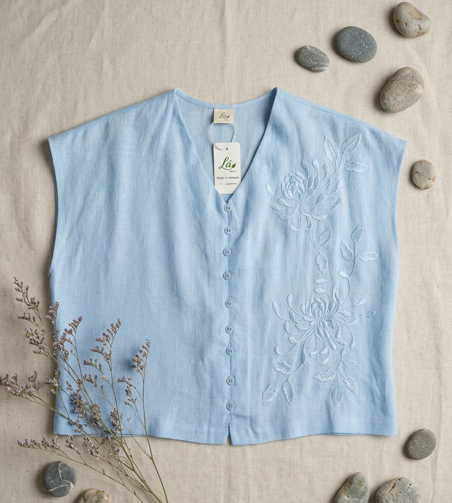 L125->L131 - Linen Top Thêu
