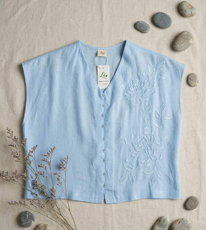 L125->L131 - Linen Top Thêu