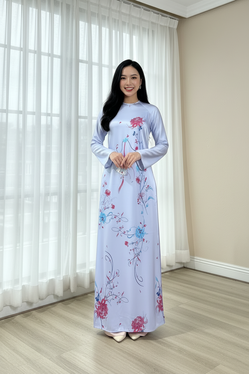 A78 - Áo Dài Dáng Suông Lụa Tô Châu