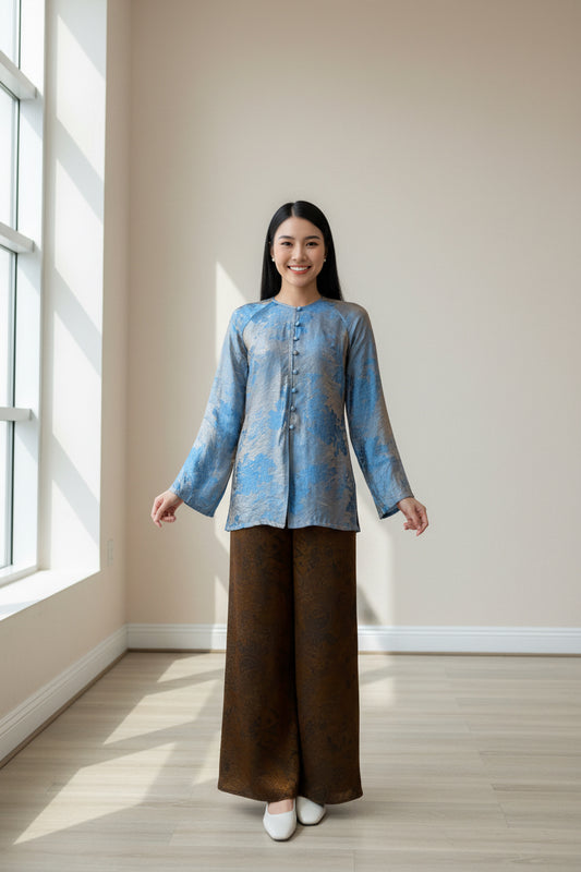 B4 - Áo Bà Ba Tencel Xanh | Áo Only