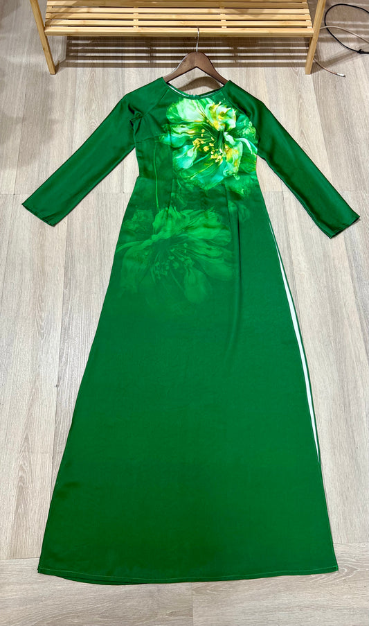 A152 - Áo Dài Lụa Tiêu Giao in Green | Áo Only