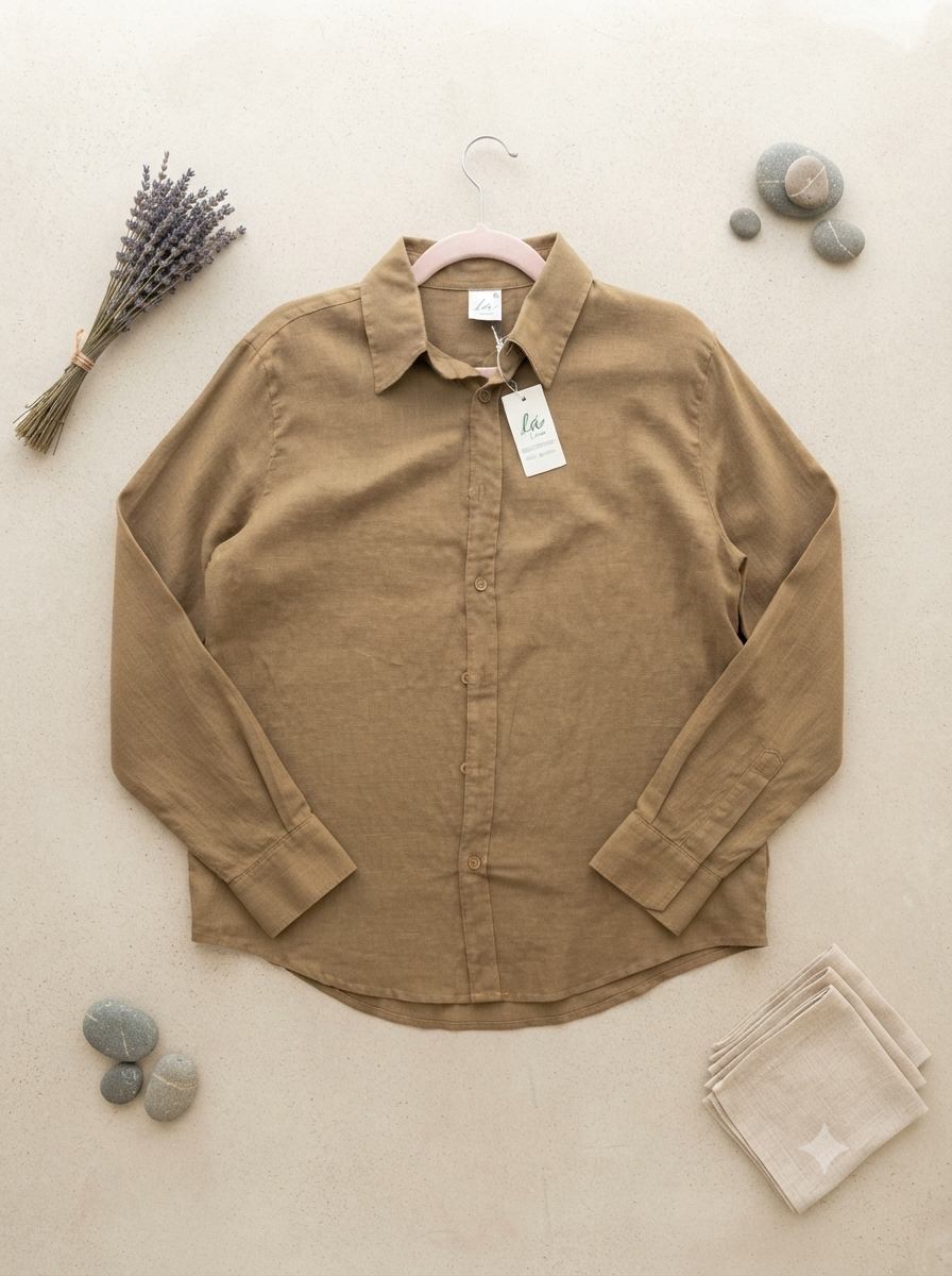L165->170 - 100% Linen Polo Shirt