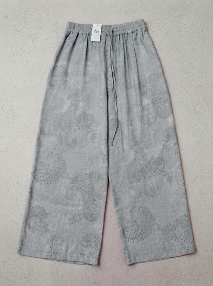 L6 - Elastic-Waist Linen Tencel Pants. Final sale (no return/exchange).