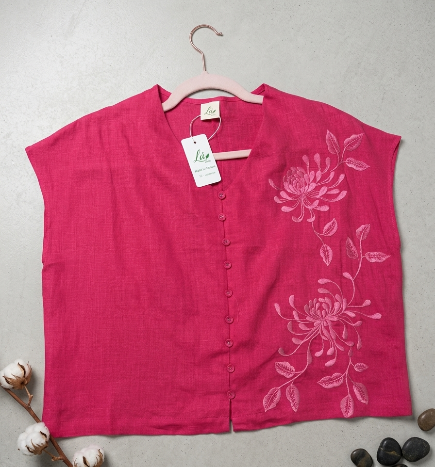 L125->L131 - Linen Top Thêu