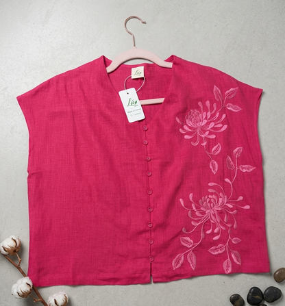 L125->L131 - Linen Top Thêu