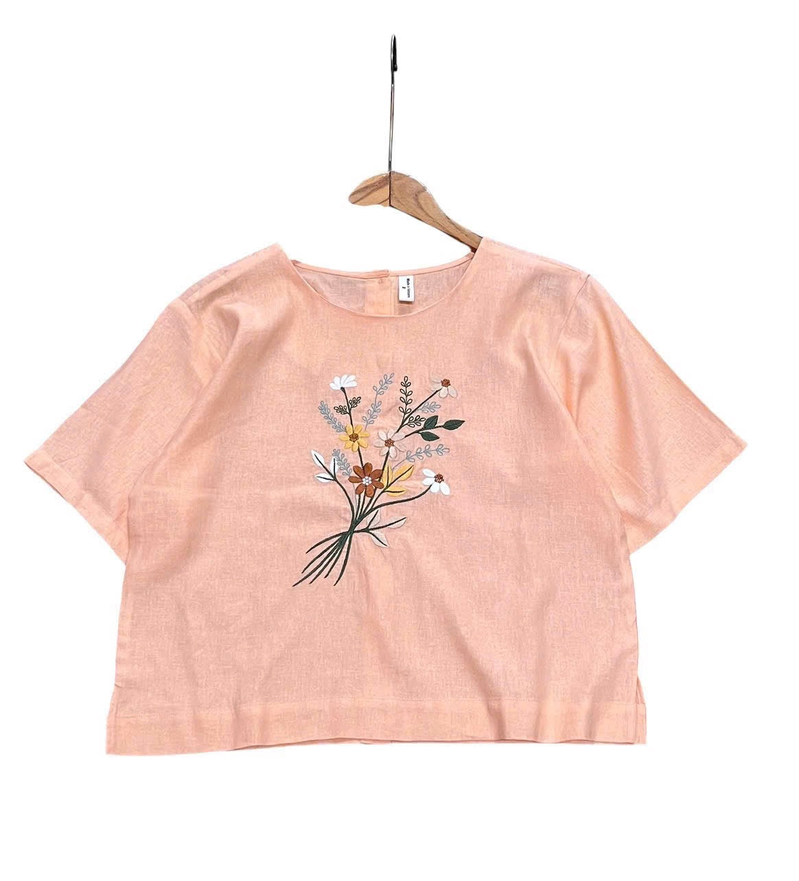 L153->157 - Áo Linen Blend Thêu Hoa