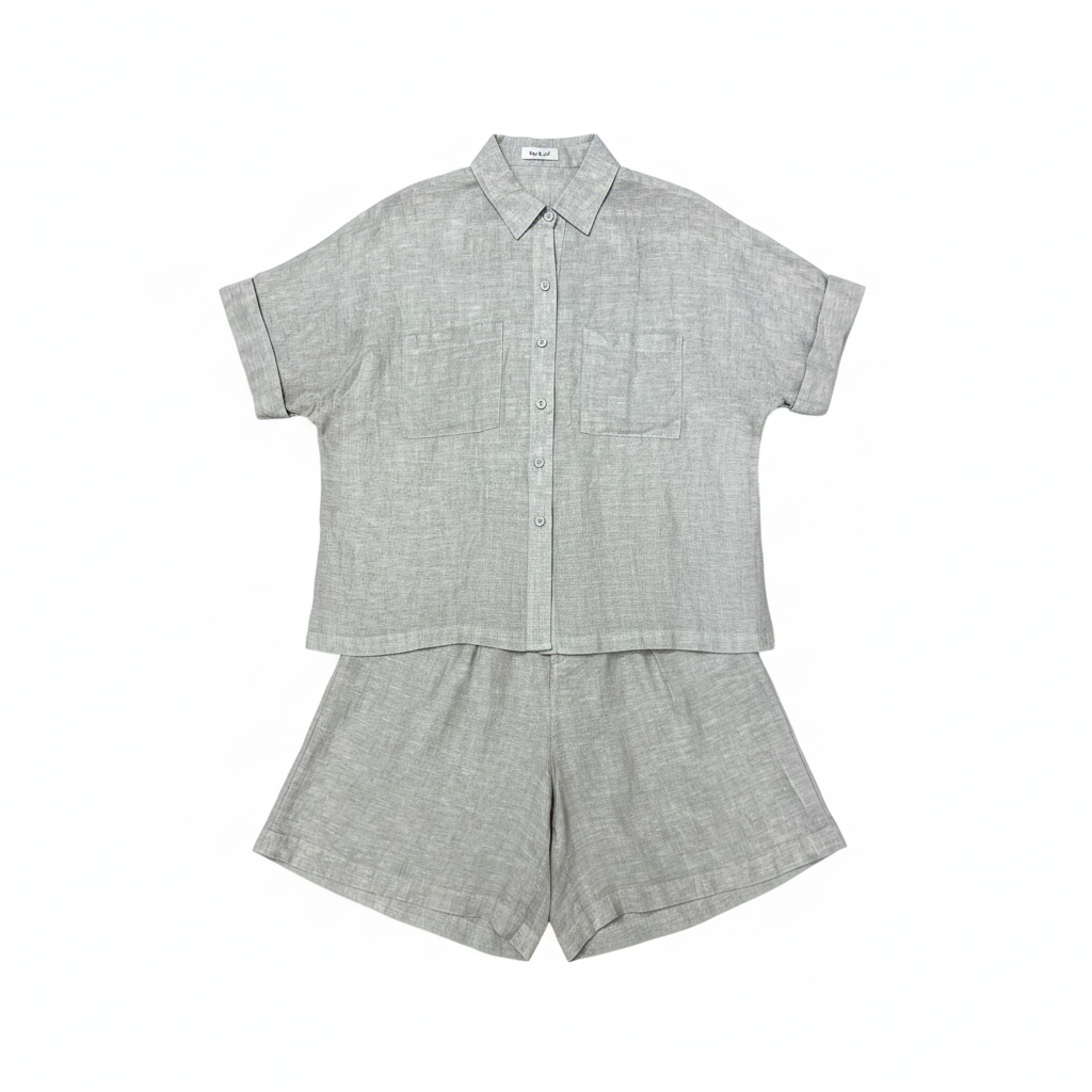 L21->27 - Set 100% Linen Short. Final sale (no return/exchange).