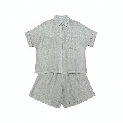 L21->27 - Set 100% Linen Short. Final sale (no return/exchange).